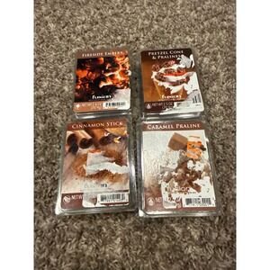 Fusion Scented Wax Cubes Lot of 4 Fireside Cinnamon Caramel Pretzel 2.5oz Each